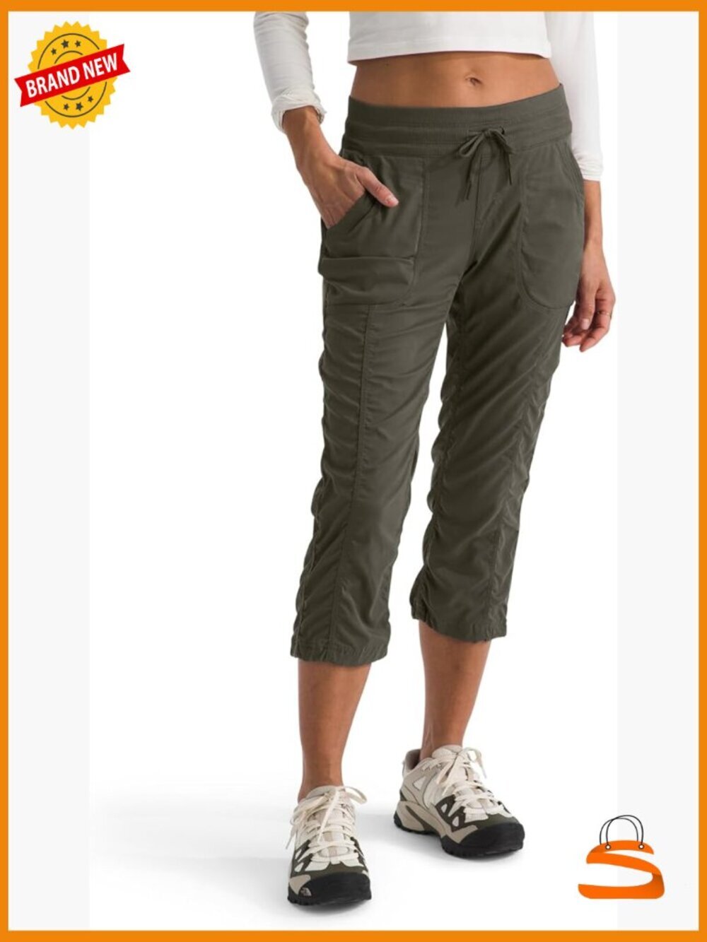 Womens Capri Joggers - Moisture Wicking, Water Repellent, UPF 40+, Stretch